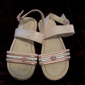 Juicy Couture- Girls 9 Pink Stripe Sandals